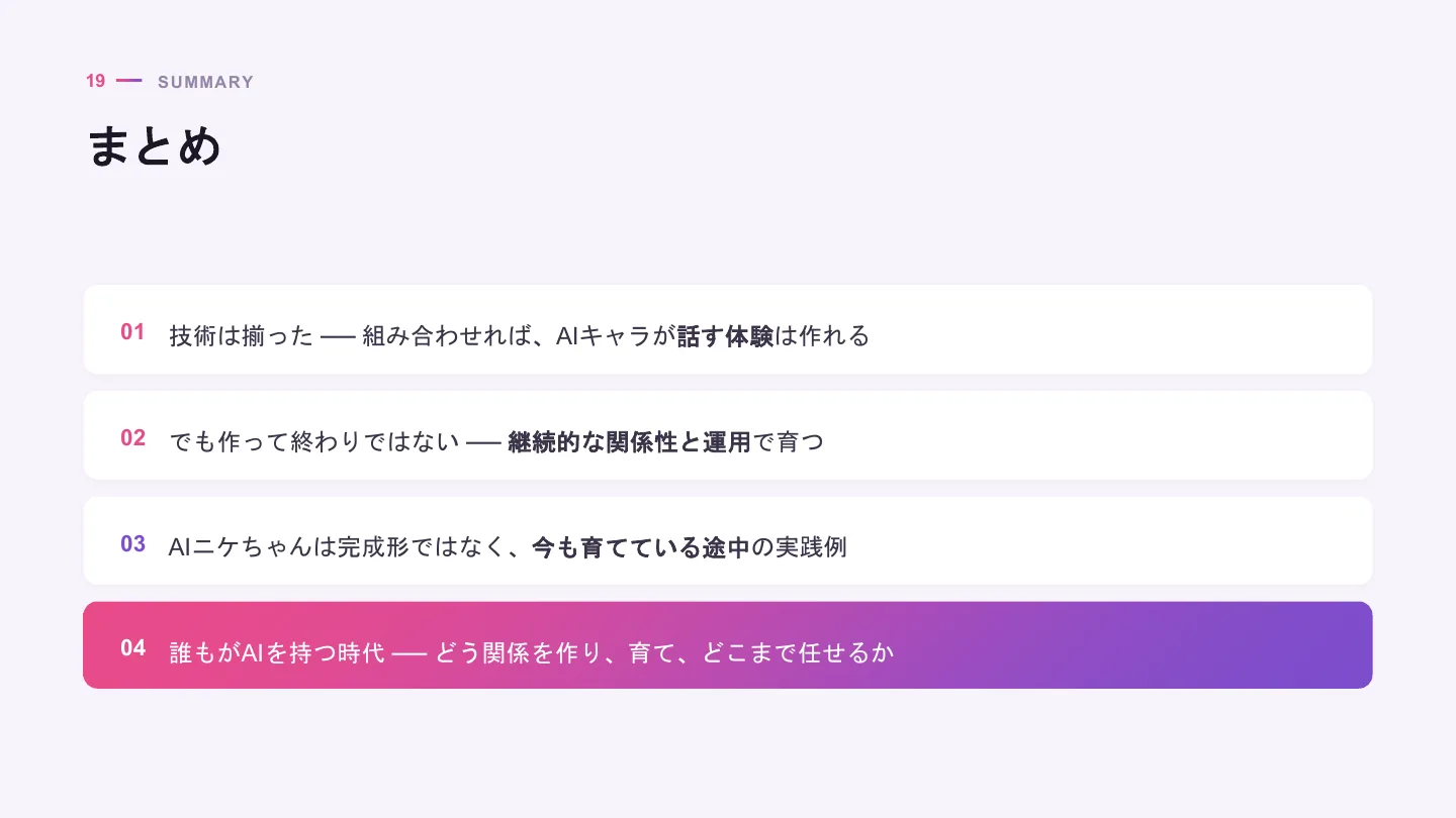 AIキャラクター開発者が考える作り方と育て方 - スライド 20