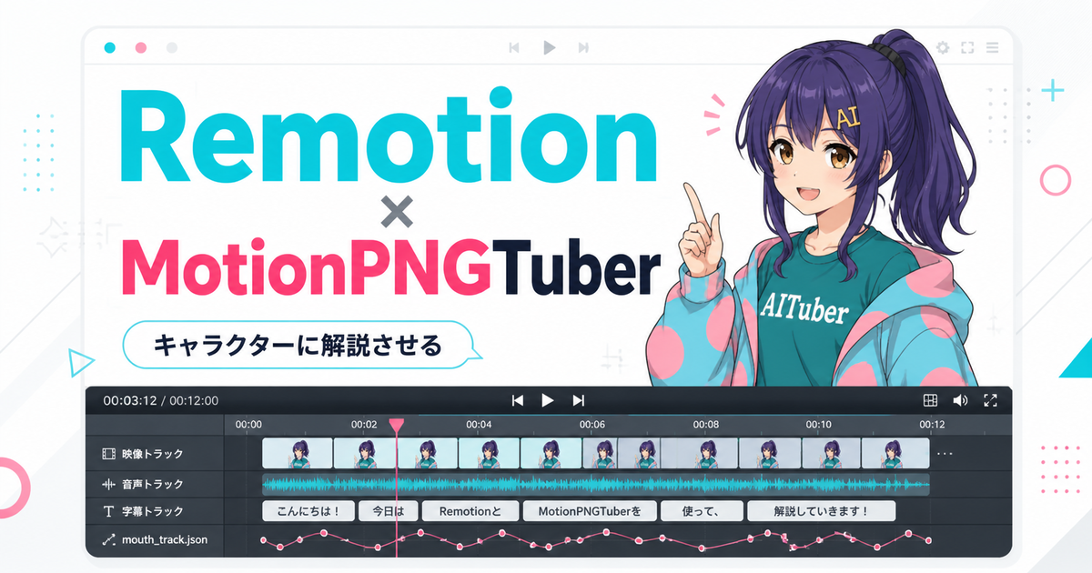 Remotionでキャラクター解説動画を作るためのMotionPNGTuberスキルを作りました